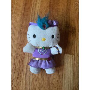 Hello Kitty Nakajima Plush Doll With Purple Dress & Blue Hair